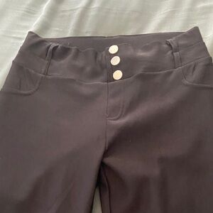 High-Waist Black dressy Pants with Triple Button Waist